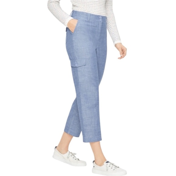 Talbots Pants - Talbots Newport Chambray Women’s Plus Size 18W Cargo Cropped Pants